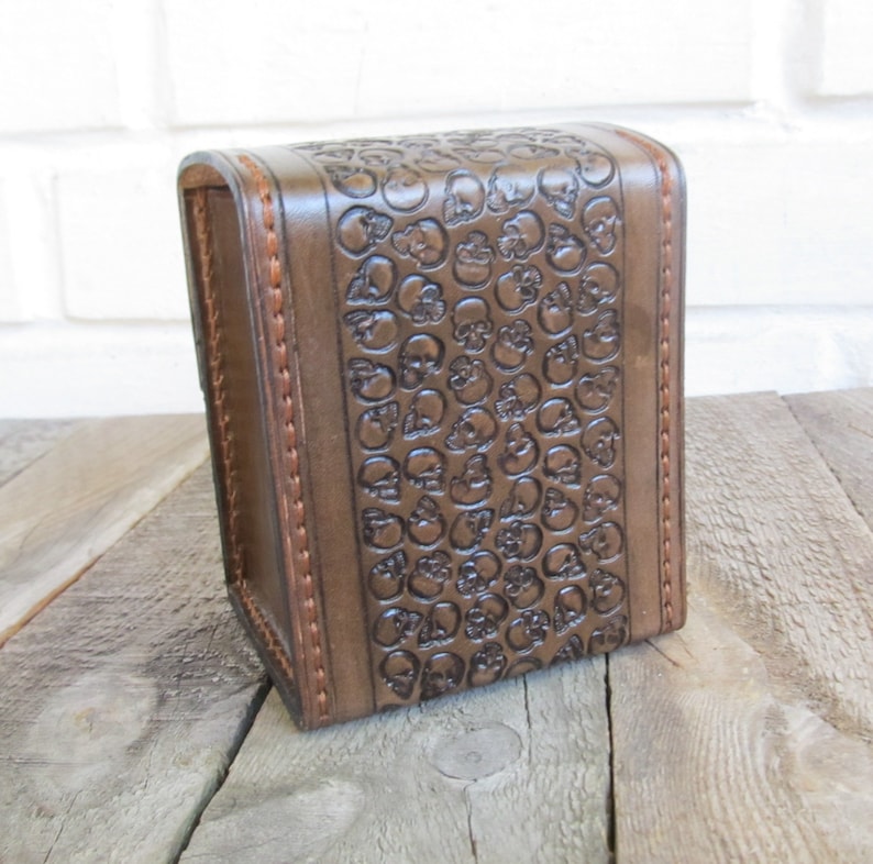 MTG Deck Box Brown Leather Deck Box in 100 Sleeves Cards Etsy