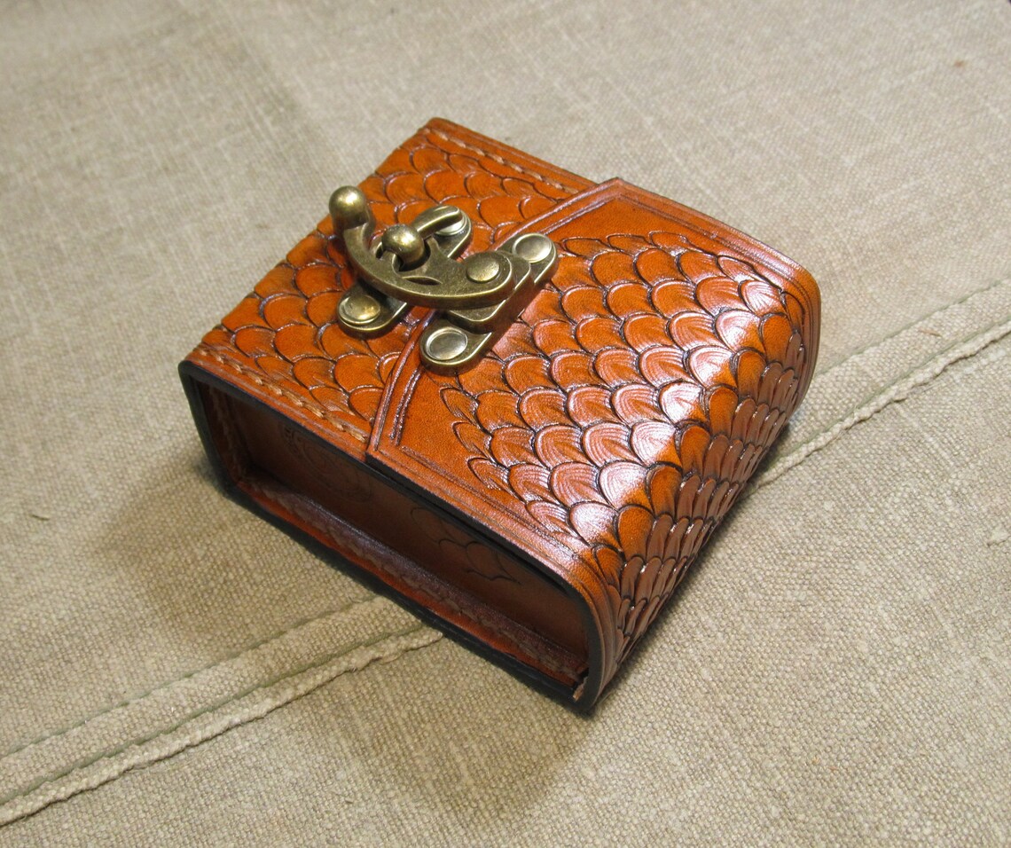 MTG Deck Box Leather MTG Deck Box in 60 Sleeved Cards Magic Etsy