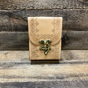 Beige Tarot deck box Tarot bag Original Rider Waite Tarot leather case Leather pouch Divination tools Tarot Card holder Leather bag