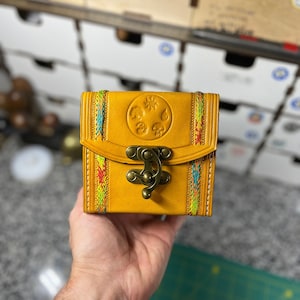 Handmade Leather Double Deck Box: MTG Card Case