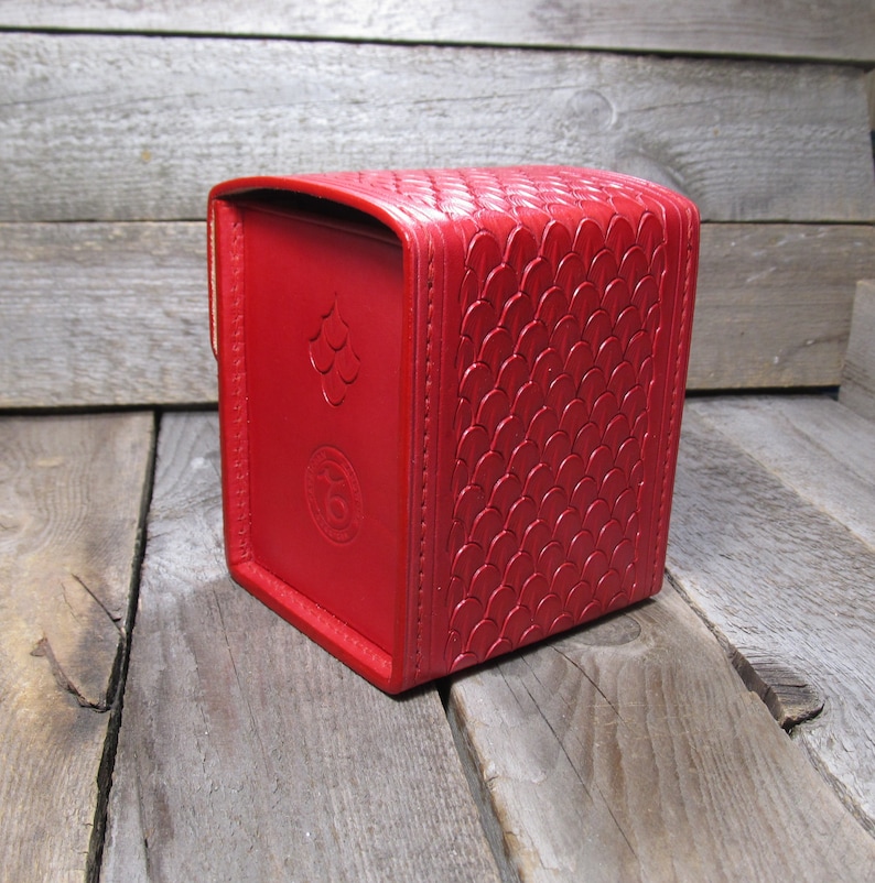 MTG Deck Box Red Dragon Scales MTG Leather Deck Box in 100 Etsy