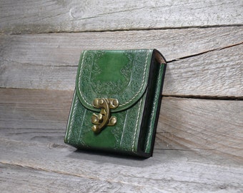 Handmade Leather Deck Box: for 60 Sleeved Cards, Magic Card Case