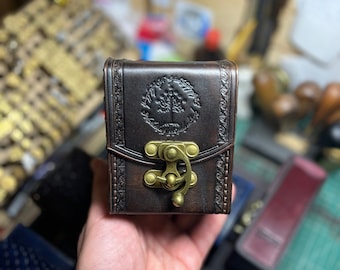 Leather Deck Box for MTG game ,Game Deck Box ,In 100 Sleeved Cards ,Commander deck box ,Card Case ,Magic Deck Box