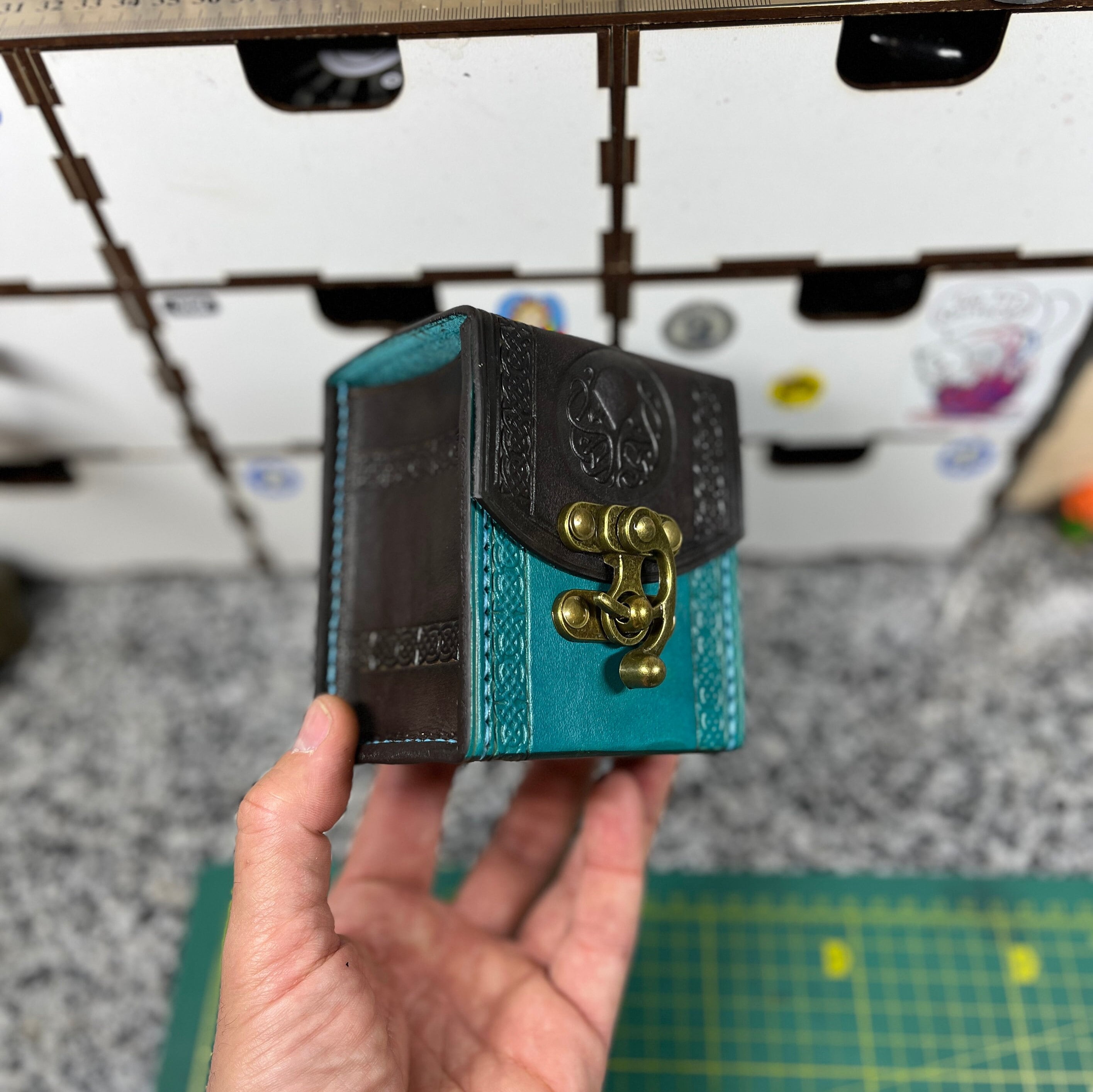 Handmade Leather Deck Box: MTG Card Case for 100 Sleeved Cards