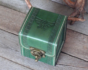 Handmade Leather Deck Box: Zelda MTG Card Case (for 100 Sleeved Cards)