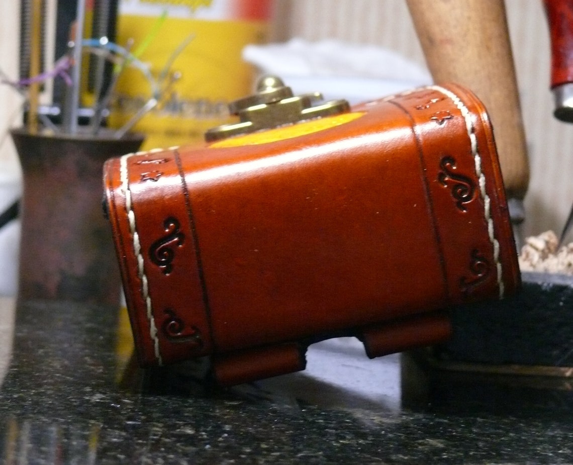 Antique Brown Tarot Deck Box Belt Loops Sun Moon Tarot Bag Etsy