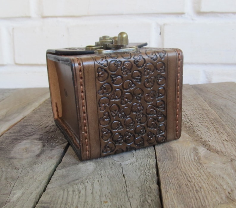 MTG Deck Box Brown Leather Deck Box in 100 Sleeves Cards Etsy