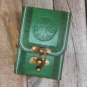 Tarot Leather Green Deck box Tarot bag Original Rider Waite Tarot leather case Tarot Card holder Leather bag Tarot card holder