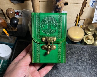 Tarot Leather Green Deck box Tarot bag Original Rider Waite Tarot étui en cuir Tarot Card holder Sac en cuir Tarot card holder