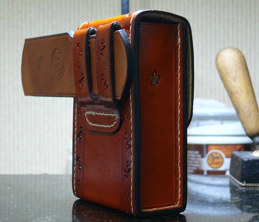 Antique Brown Tarot Deck Box Belt Loops Sun Moon Tarot Bag Tarot