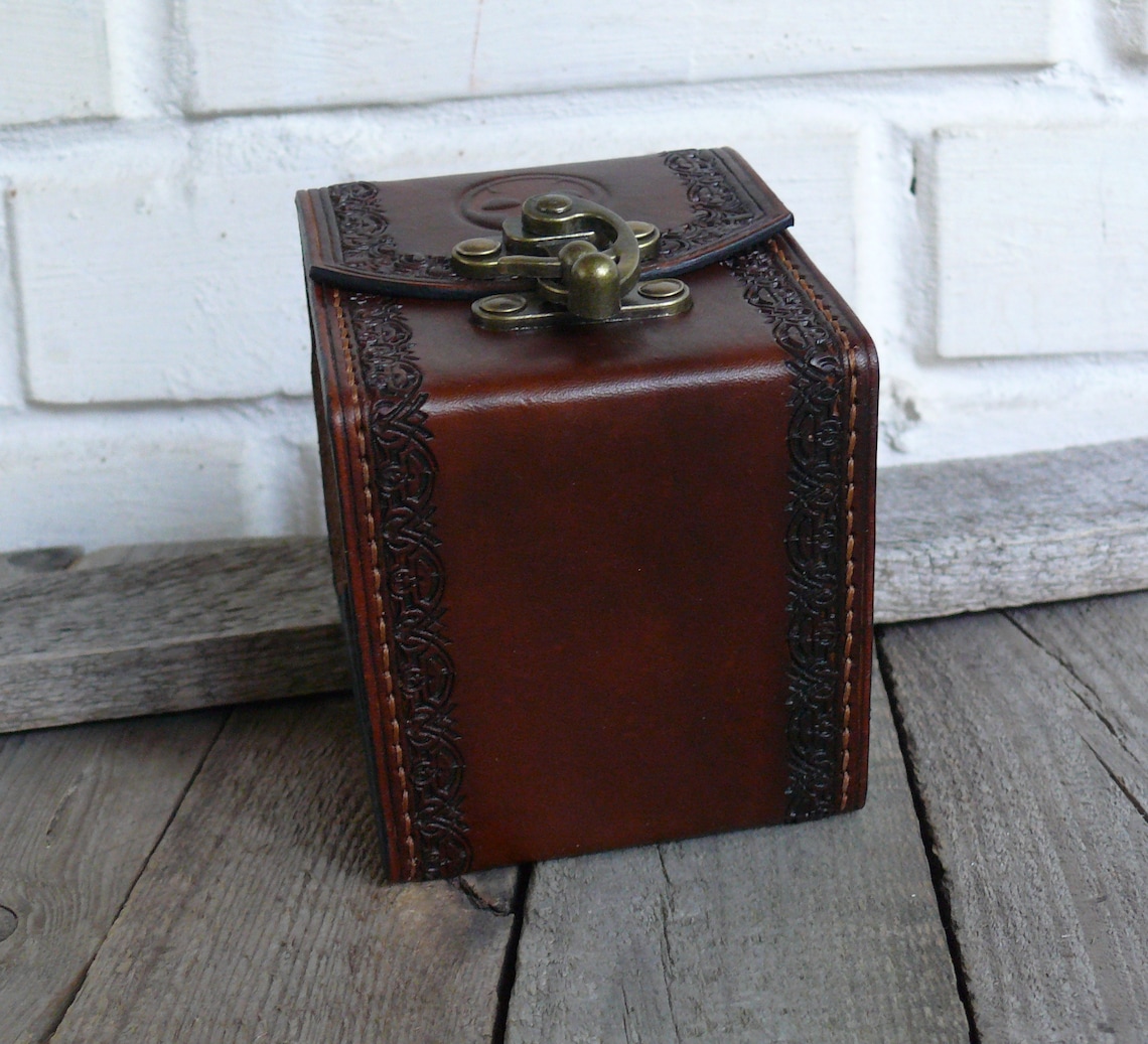 MTG Deck Box Leather Deck Box in 100 Sleeves Cards Magic Etsy