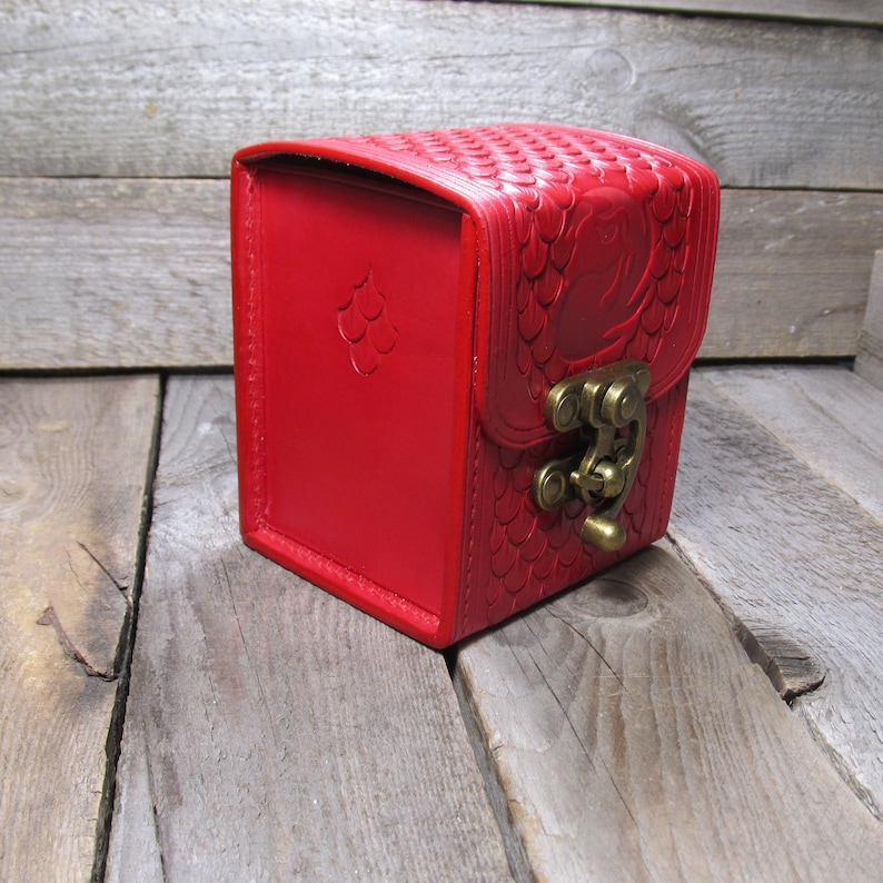 MTG Deck Box Red Dragon Scales MTG Leather Deck Box in 100 Etsy