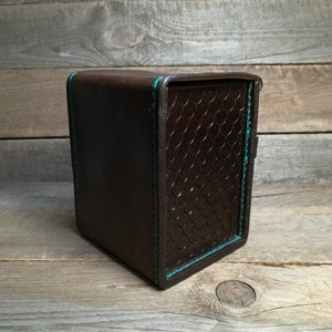 Leather Deck Box for MTG game ,Game Deck Box ,In 100 Sleeved Cards ,Commander deck box ,Card Case ,Magic Deck Box image 5