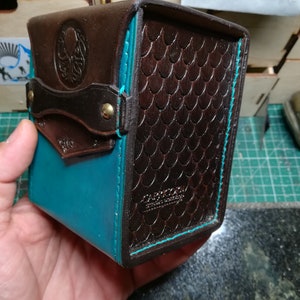 Leather Deck Box for MTG game ,Game Deck Box ,In 100 Sleeved Cards ,Commander deck box ,Card Case ,Magic Deck Box image 10