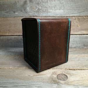 Leather Deck Box for MTG game ,Game Deck Box ,In 100 Sleeved Cards ,Commander deck box ,Card Case ,Magic Deck Box image 7
