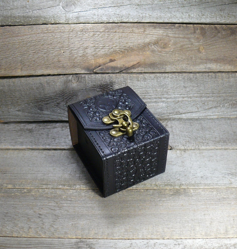 MTG Deck Box Black Leather Deck Box for 100 Sleeves Magic Etsy