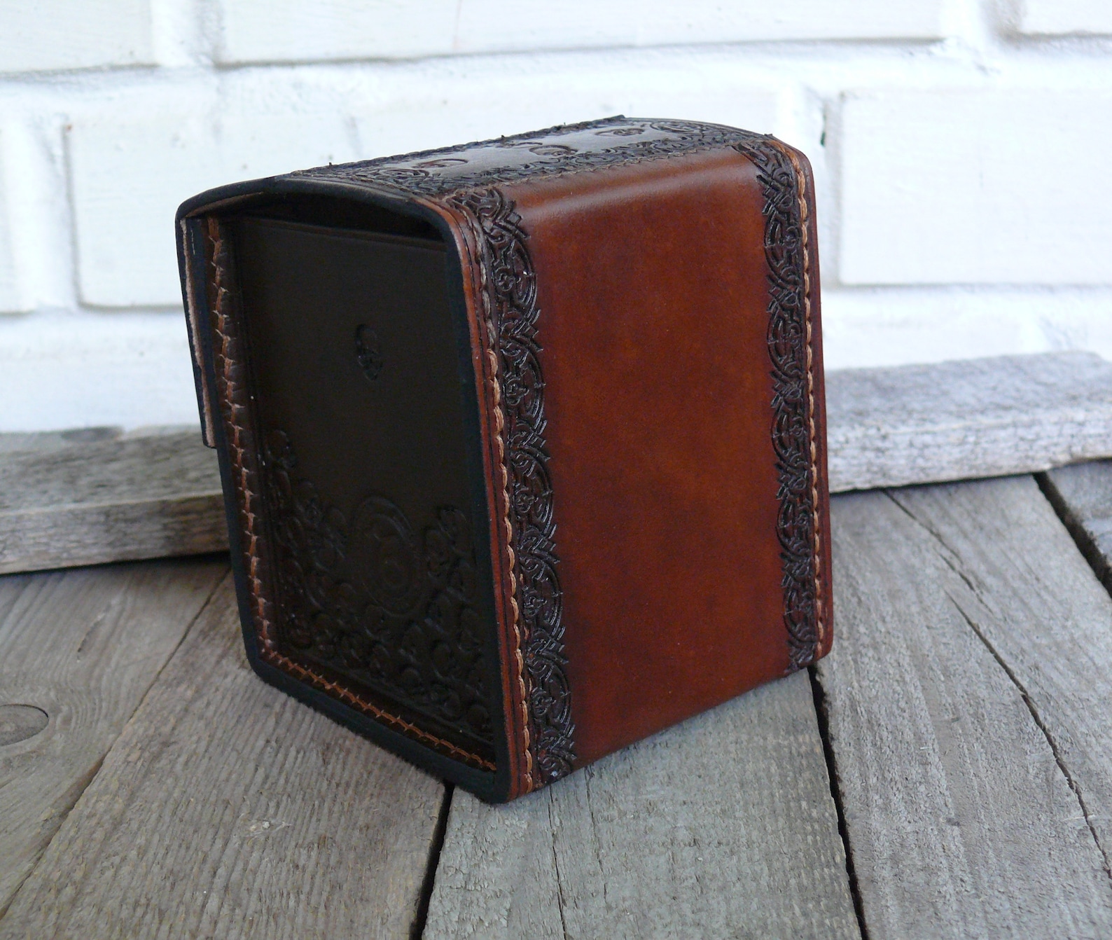 MTG Deck Box Leather Deck Box in 100 Sleeves Cards Magic Etsy