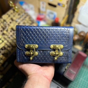 Handmade Leather Double Deck Box: MTG Card Case