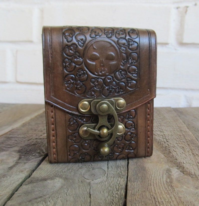 MTG Deck Box Brown Leather Deck Box in 100 Sleeves Cards Etsy