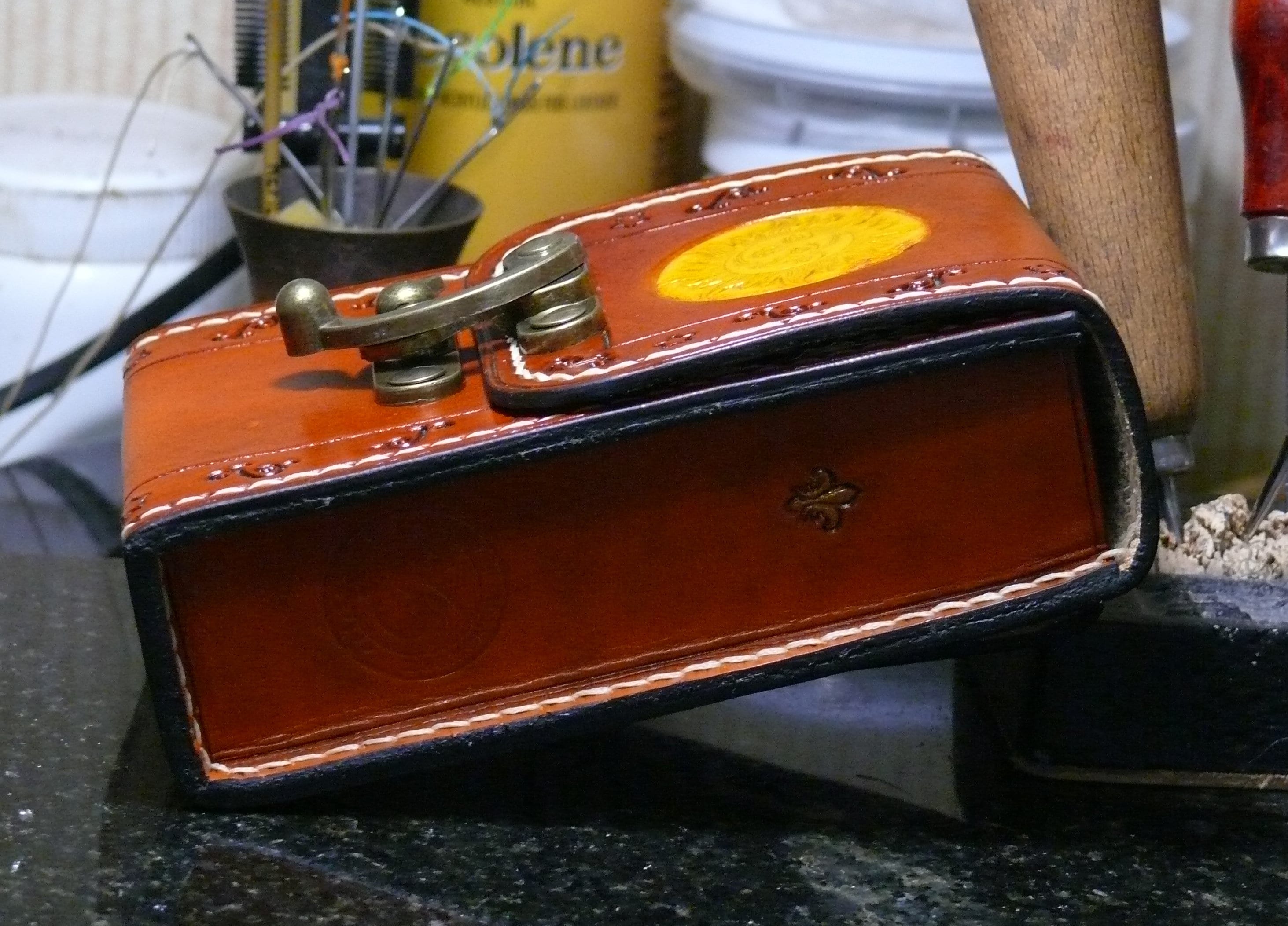 Antiguo marrón tarot deck box belt bucles Sun Moon Tarot bolso Etsy