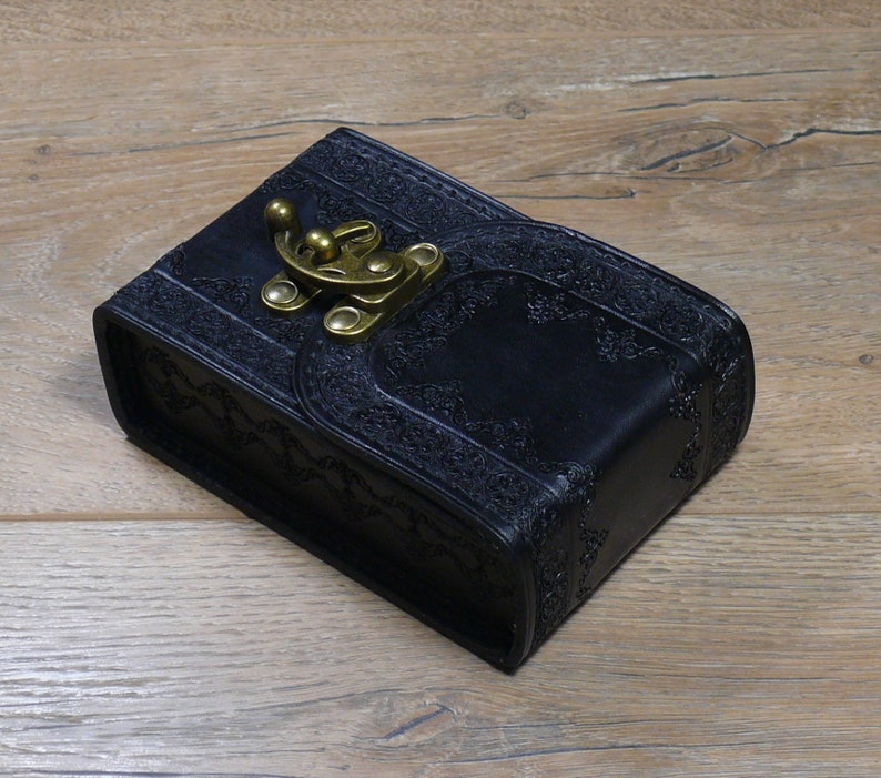 Full Black 80 Mm Tarot Leather Deck Box Tarot Bag Tarot - Etsy