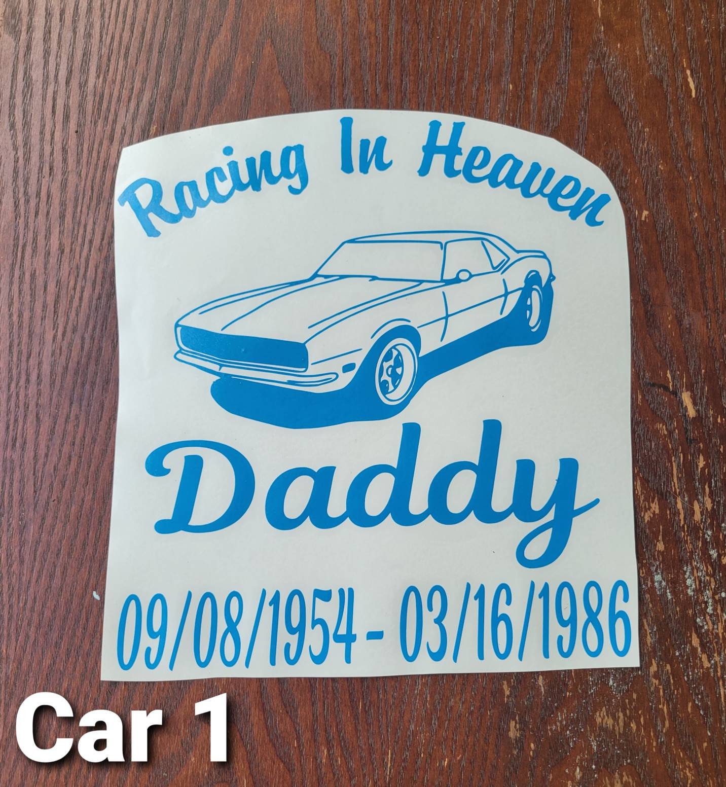 Racing in Heaven Decal Car Window Sticker, in Loving Memory, Lost