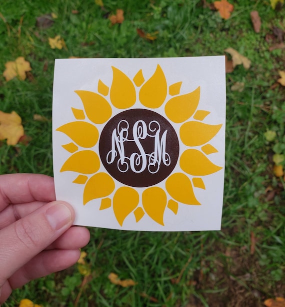 Sunflower Monogram Decal