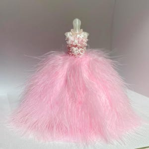 12th Scale Dolls House Miniature Sugar Floss Dream gown.