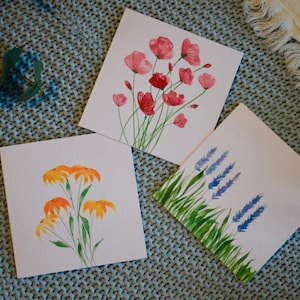 Set van 3 aquarelkaarten