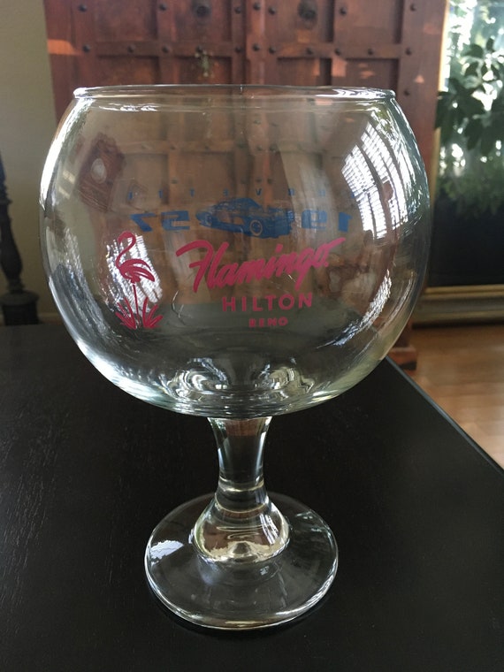X Large Flamingo Hotel Casino Cocktail Glass, Flamingo Hotel 