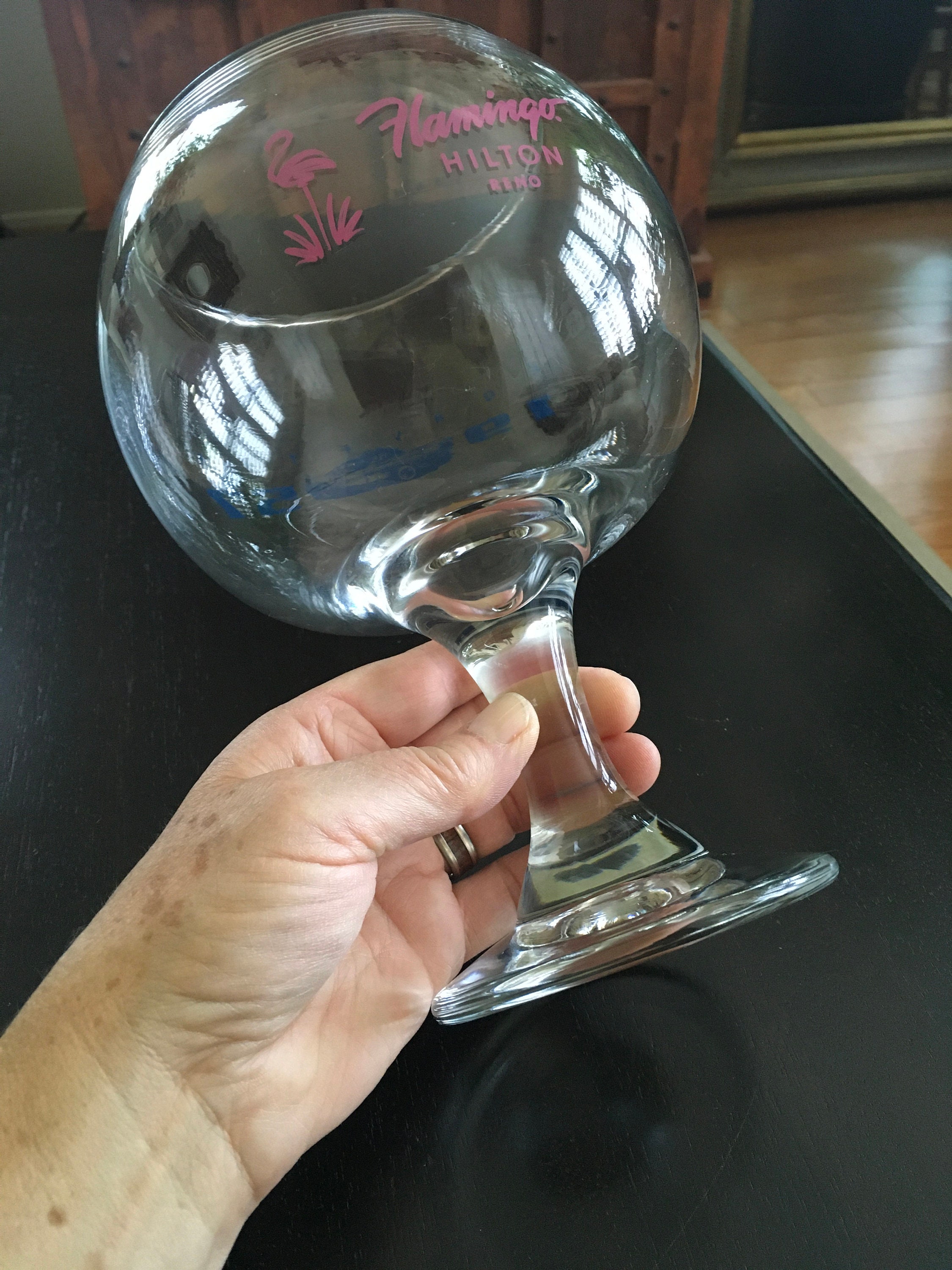 X Large Flamingo Hotel Casino Cocktail Glass, Flamingo Hotel 