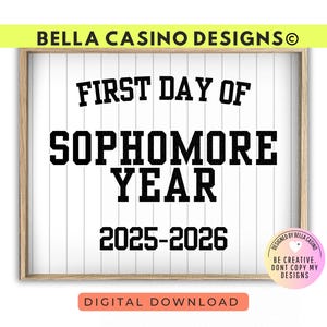 First Day of Sophomore Year Sign Printable - Digital Download