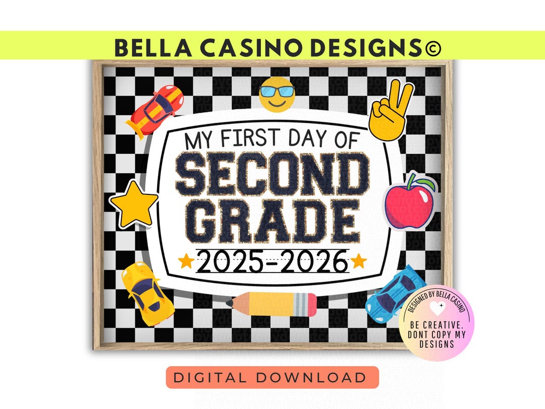 First Day of 2nd Grade Sign Printable - Digital Download - Etsy