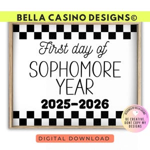 First Day of Sophomore Year Sign Printable - Digital Download