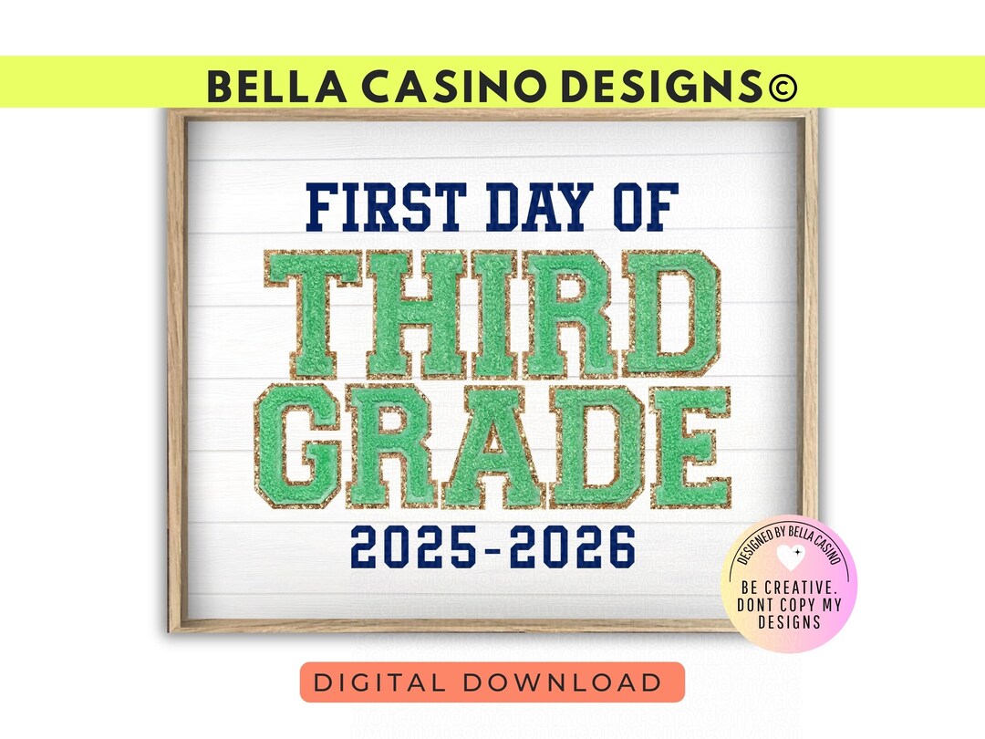 First Day of 3rd Grade Sign Printable - Digital Download - Etsy Canada
