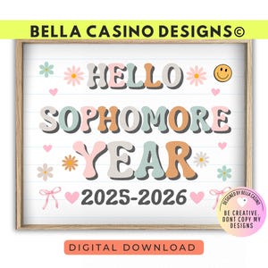 First Day of Sophomore Year Sign Printable - Digital Download