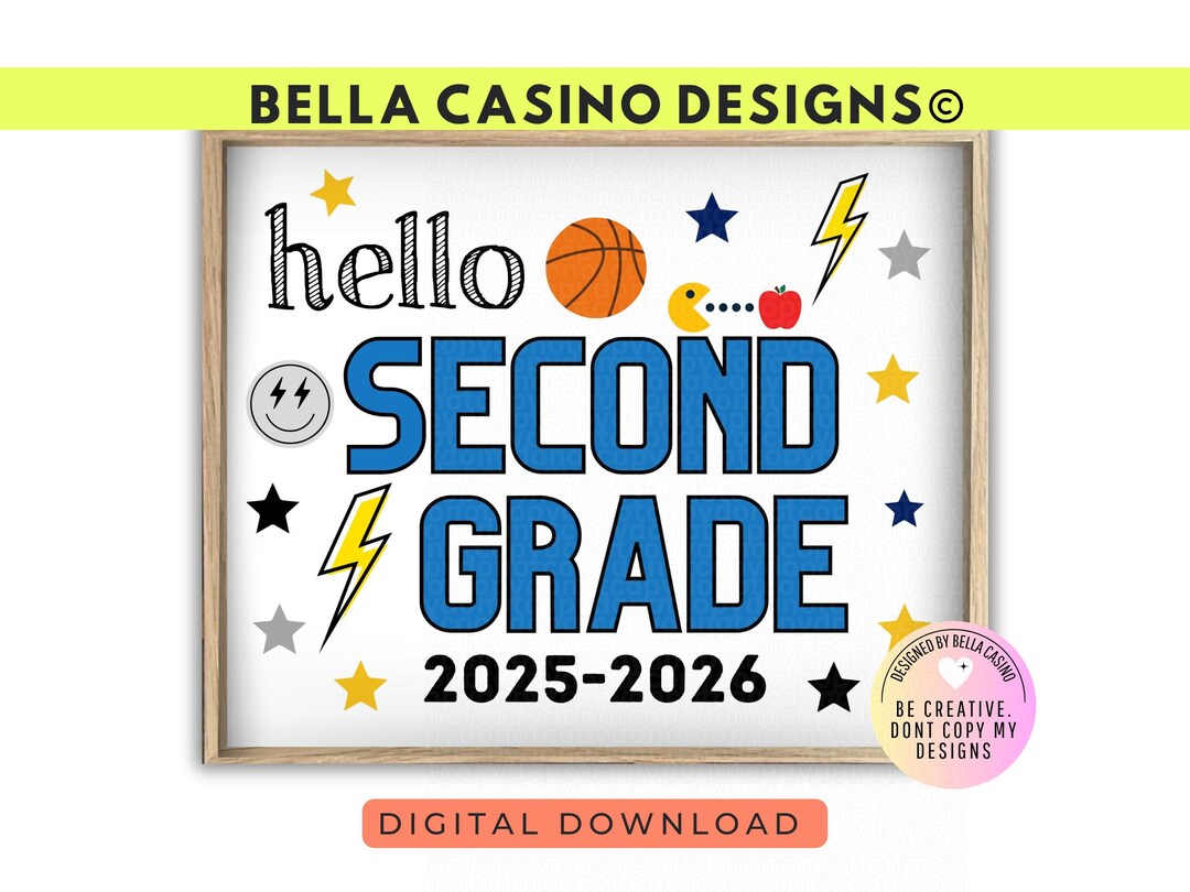 First Day of 2nd Grade Sign Printable - Digital Download - Etsy