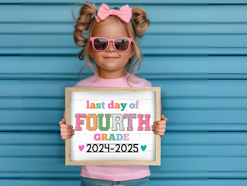 LAST DAY of 4th grade sign, Last Day of School Sign, Printable 4th grade Sign, Digital Instant Download #LD23 image 5