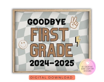Letzter Tag der 1.Klasse Zeichen - Druckbare Schule Foto Prop - Ende des Jahres Zeichen - 1.Klasse digitaler Download - Sofortiger Download - 8x10