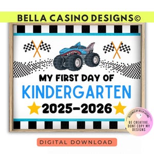 First Day of Kindergarten Sign, Printable Digital Download