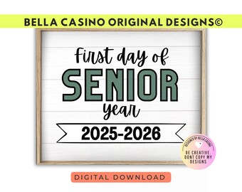 First Day of Senior Year Sign, first day of school, first day of 12th grade Printable sign (Digital Download)