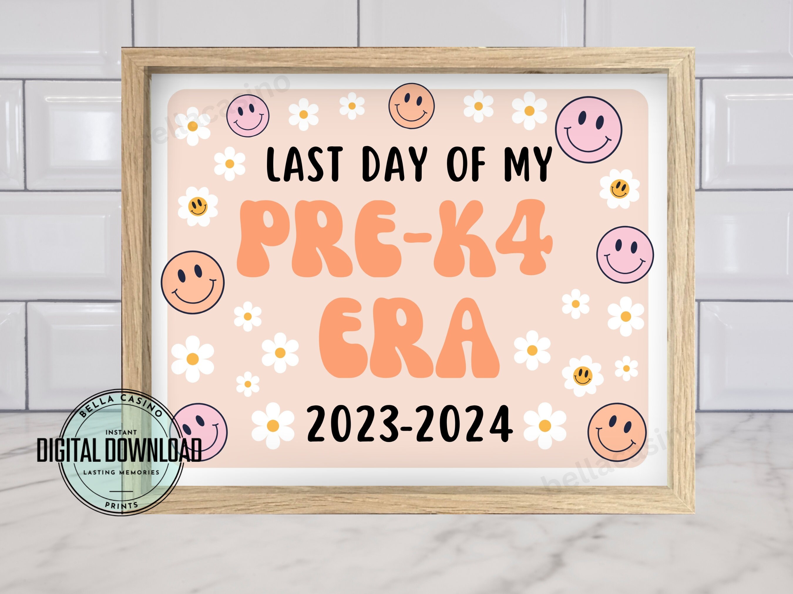 Last Day of Pre-k4 Sign, Last Day of School Sign, Printable PRE K-4 ...