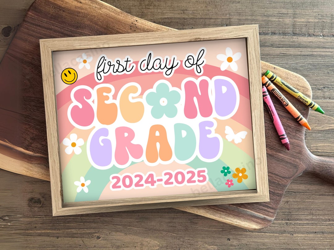 First Day of 2nd Grade Sign, First Day of School Sign, Printable 2nd ...