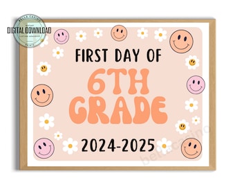 First day of 6th grade sign, First Day of School Sign, Printable 6th grade Sign, Digital Instant Download, Sneakers