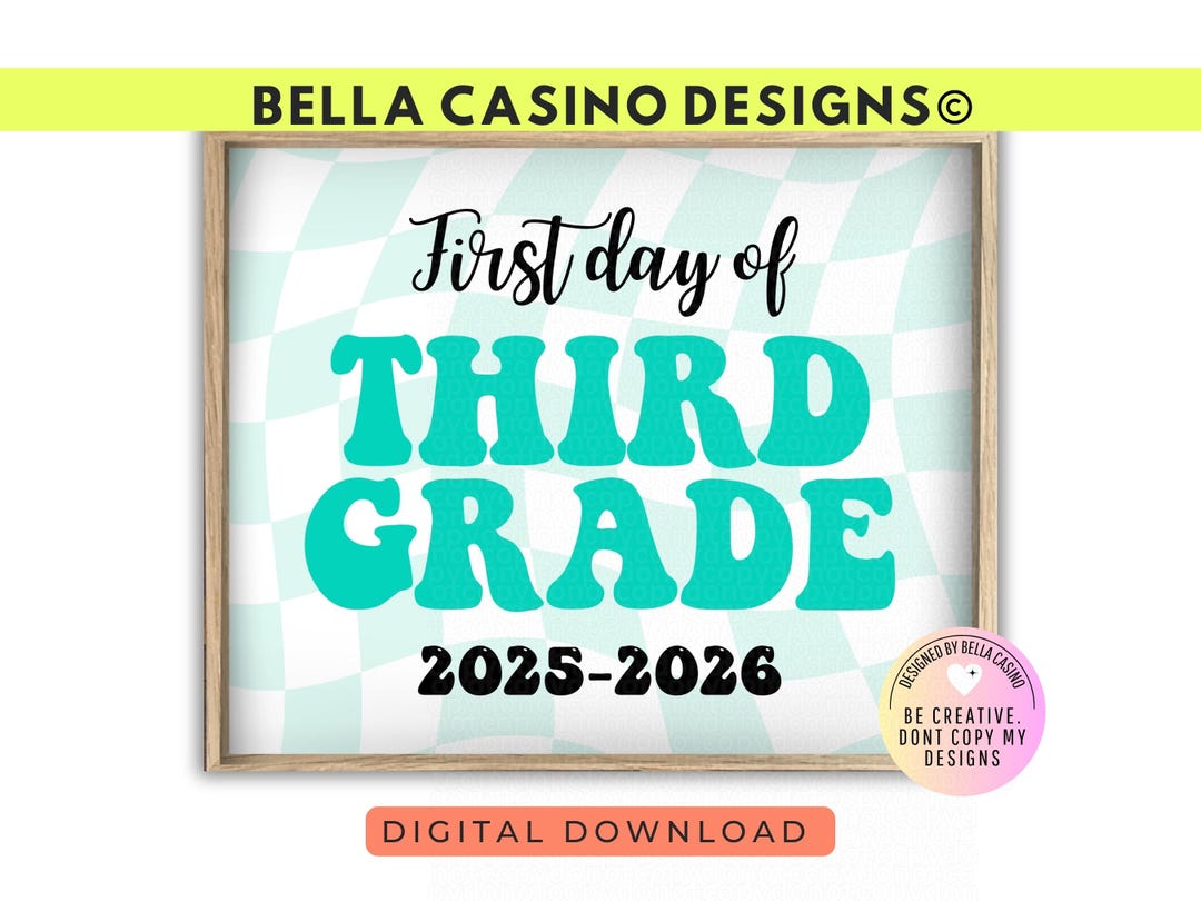 First Day of 3rd Grade Sign Printable - Digital Download - Etsy Canada