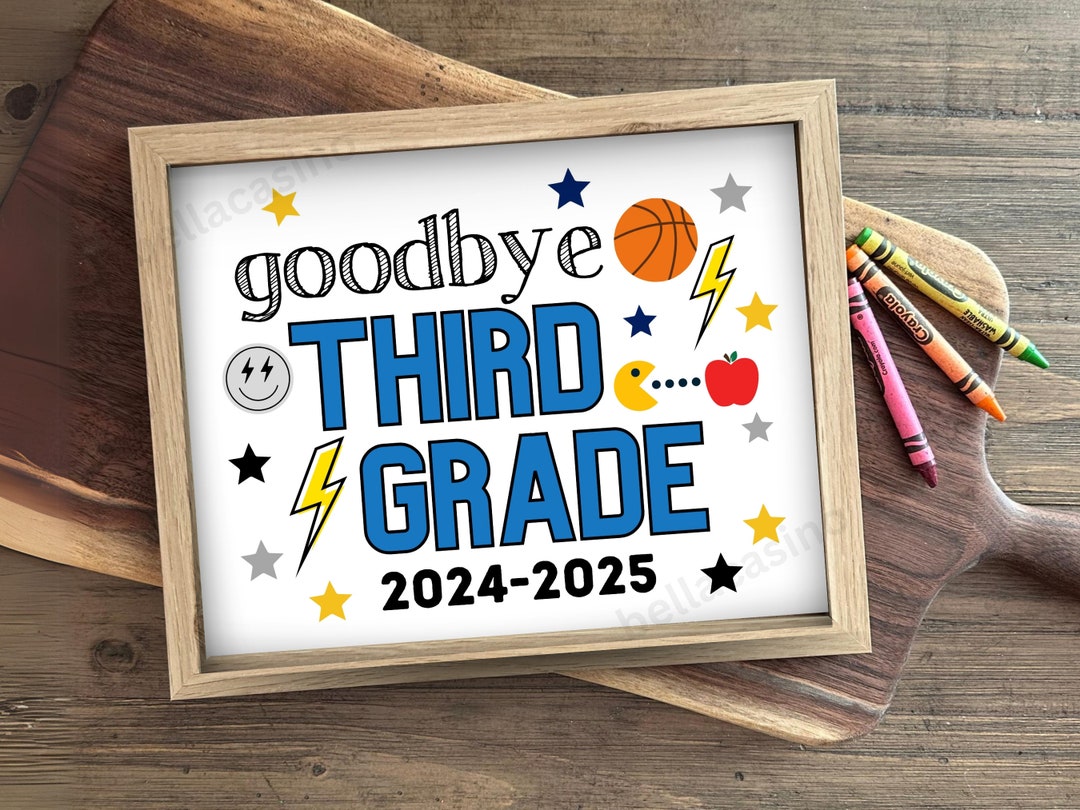 LAST DAY of 4th Grade Sign, Last Day of School Sign, Printable 4th ...