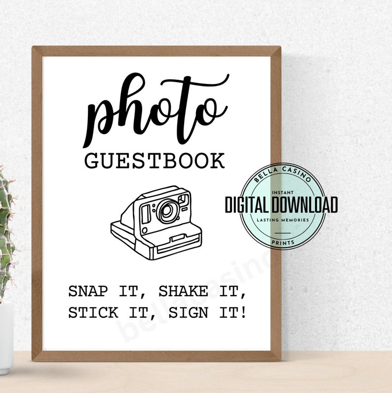 Photo Booth Party Sign - Picture Table Sign, Printable Sign, Digital ...