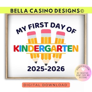 Bordje eerste dag kleuterschool, afdrukbare digitale download