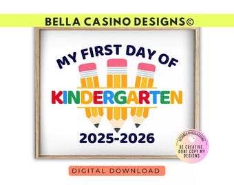 Erster Tag des Kindergartens Zeichen, printable digitaler Download