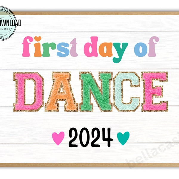 First day of dance class sign, First Day of dance Sign, Printable dance Sign, Digital Instant Download